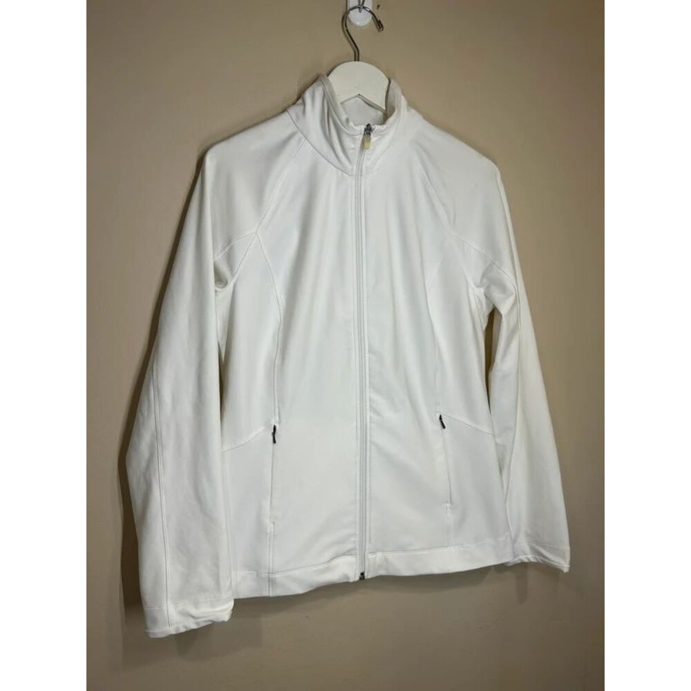 Lucy Activewear Women's Medium Spandex Stretch White Zip Jacket